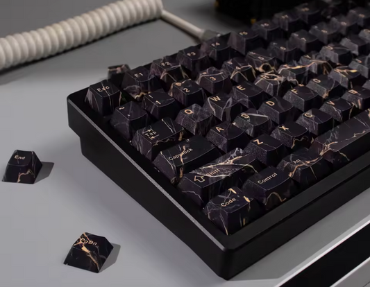 Black & Gold marble Keycaps